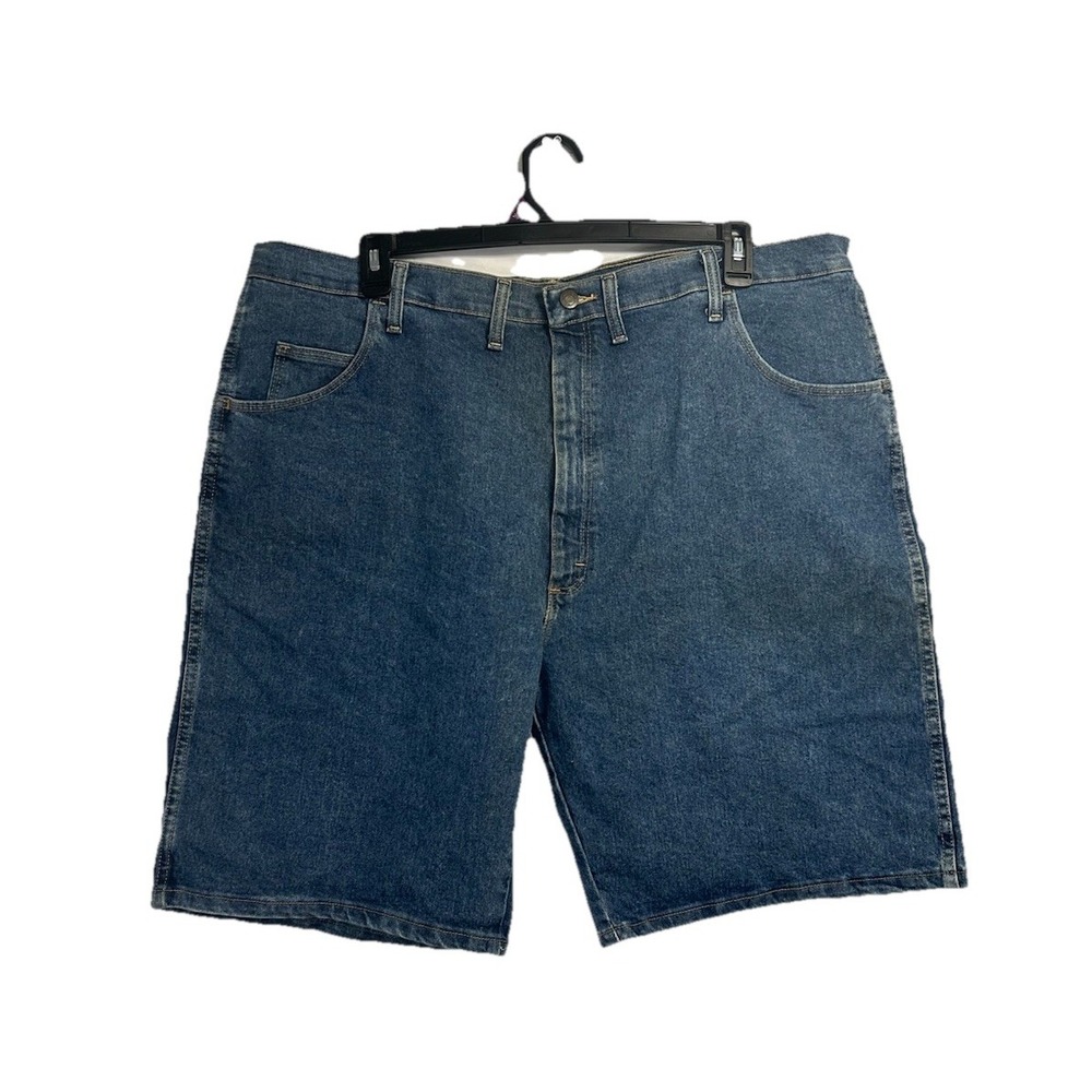 New Wrangler Denim Shorts Jorts Men's 44 Blue 4 Way Stretch 10" Inseam Workwear